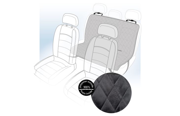 FLAMINGO CAR SEAT COVER KIA BACK SEAT BLACK 140X140CM