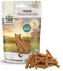WILDES LAND CAT FLEISCHSTICKS HUHN PATYCZKI Z KURCZAKA 50G