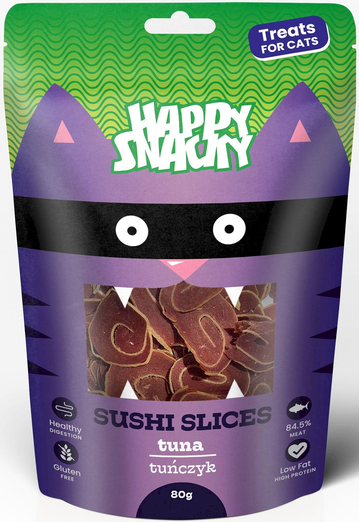 HAPPY SNACKY PLASTERKI SUSHI Z TUŃCZYKA DLA KOTA 80G