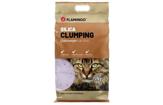 FLAMINGO CAT LITTER SILICA FINE CLUMPING 15L