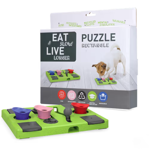 EAT SLOW LIVE LONGER PUZZLE RECTANGLE ZABAWKA INTERAKTYWNA DLA PSA