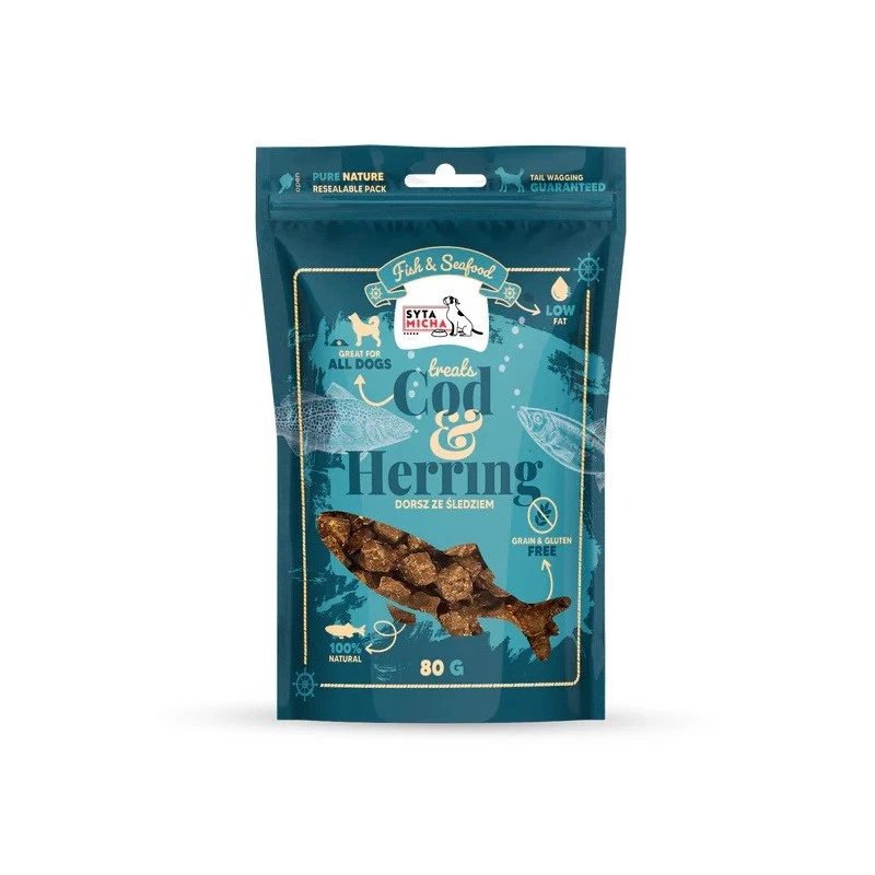 SYTA MICHA FISH & SEA FOOD PRZYSMAKI DLA PSA DORSZ ZE ŚLEDZIEM 80G