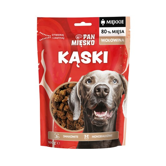 PAN MIĘSKO PRZYSMAKI DLA PSA KĄSKI WOŁOWINA 100G