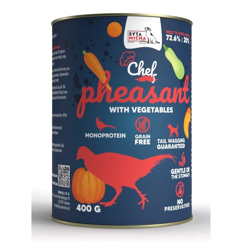 SYTA MICHA CHEF MOKRA KARMA DLA PSA BAŻANT Z WARZYWAMI 400G