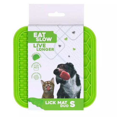 EAT SLOW LIVE LONGER LICK MAT DUO S GREEN