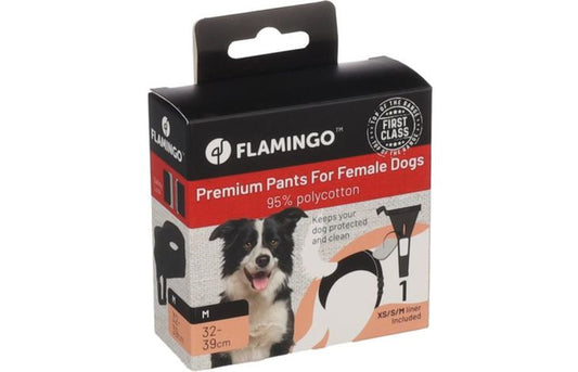 FLAMINGO DOG PANTS LUVLY M - BLACK