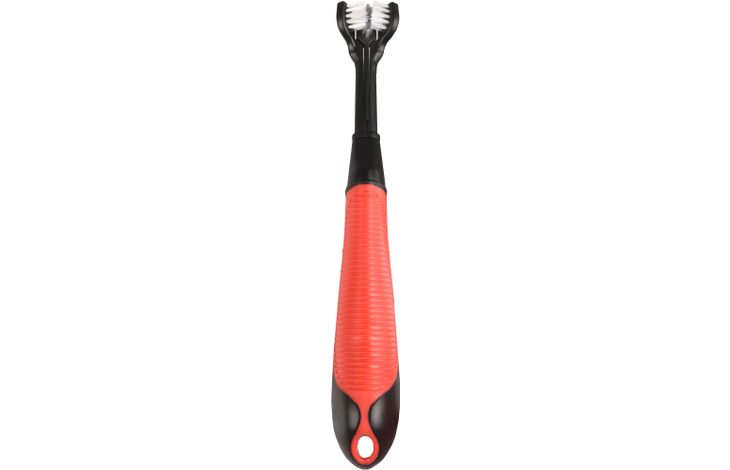 FLAMINGO TOOTHBRUSH KERBER SOFT GRIP BLACK RED 20CM
