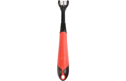 FLAMINGO TOOTHBRUSH KERBER SOFT GRIP BLACK RED 20CM