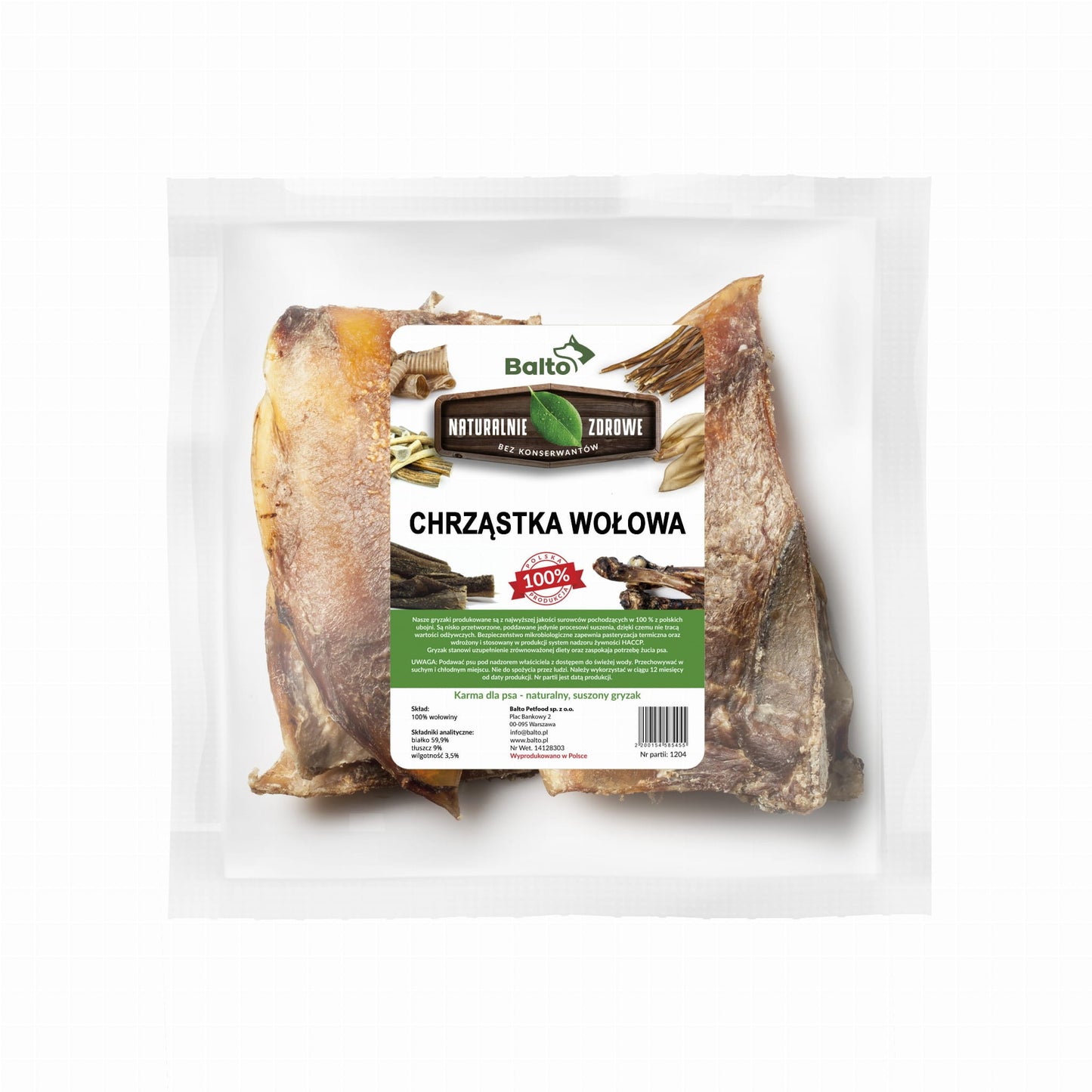 BALTO GRYZAK DLA PSA CHRZĄSTKA WOŁOWA 100G