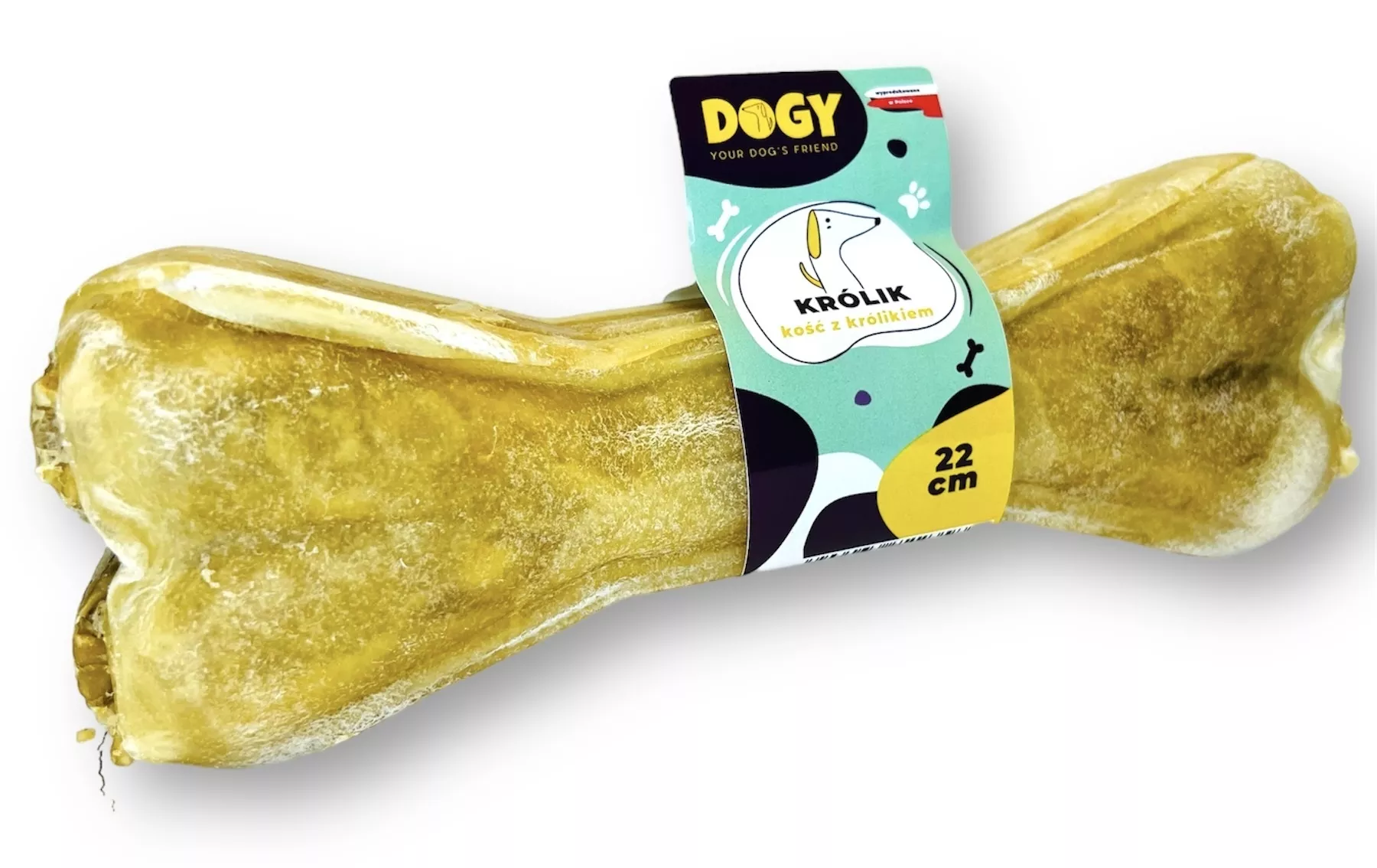 DOGY KOŚĆ Z KRÓLIKIEM I MARCHEWKĄ 22CM - KOŚĆ DO GRYZIENIA I ŻUCIA