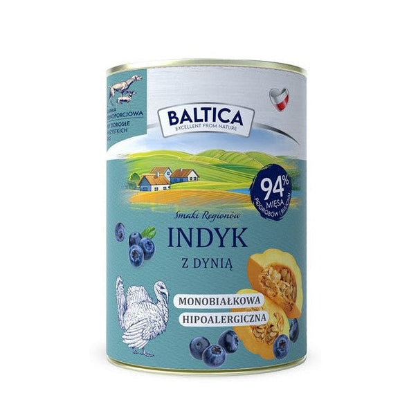 BALTICA SMAKI REGIONÓW MONO MOKRA KARMA DLA PSA INDYK Z DYNIĄ 400G