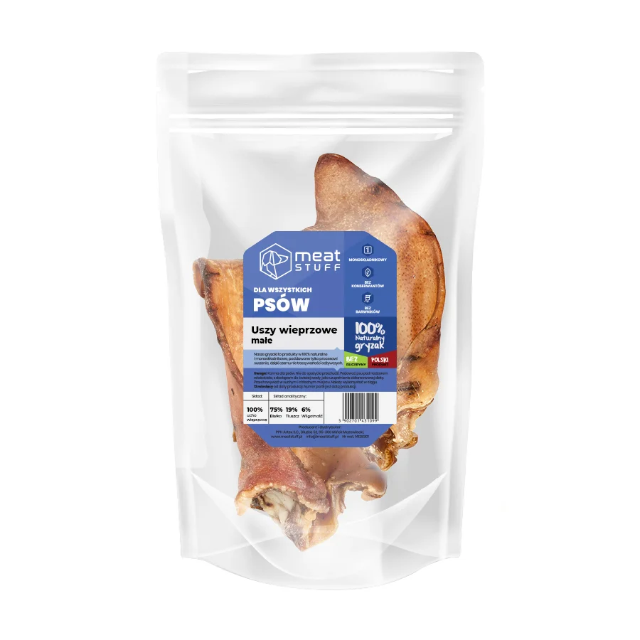 MEATSTUFF GRYZAK DLA PSA UCHO WIEPRZOWE MAŁE 2SZT