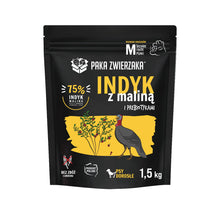 PAKA ZWIERZAKA SUCHA KARMA DLA PSA INDYK Z MALINĄ M 1,5KG