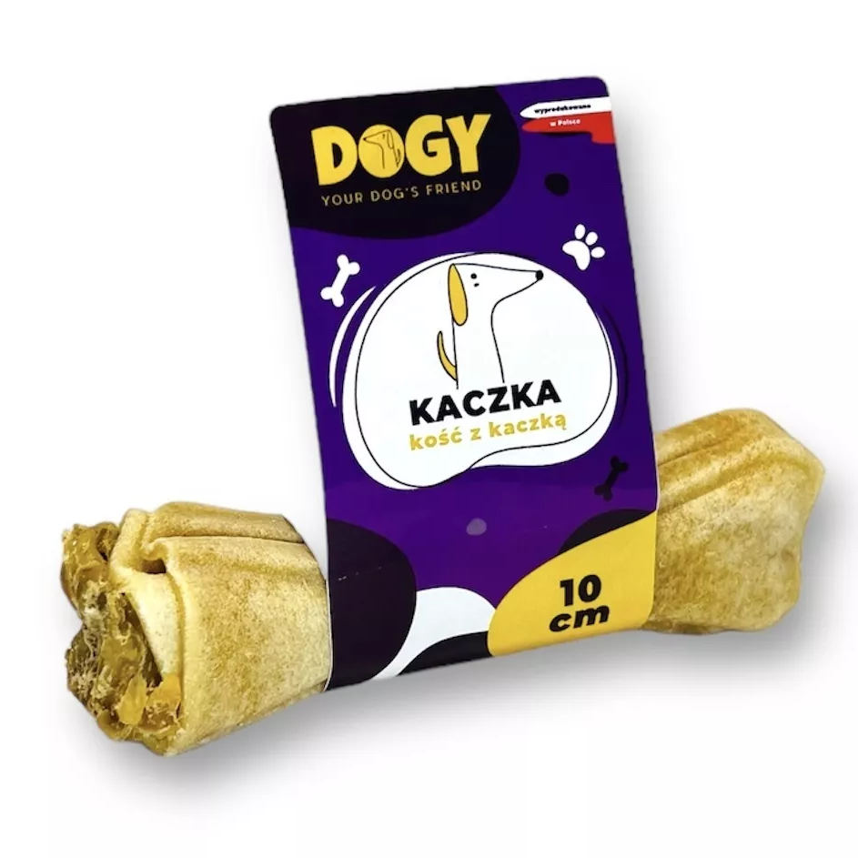 DOGY KOŚĆ Z KACZKĄ I JABŁKIEM 10CM - KOŚĆ DO GRYZIENIA I ŻUCIA