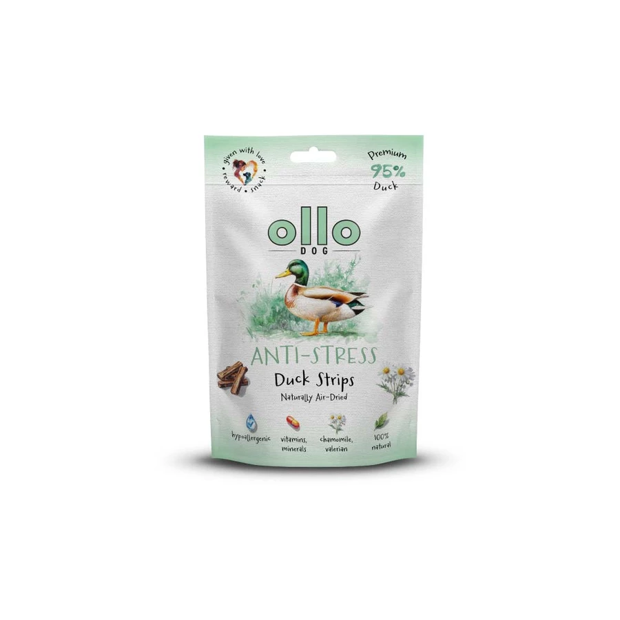 OLLO AIR DRIED PRZYSMAKI DLA PSA ANTI STRESS DUCK STRIPS 80G