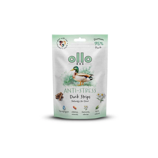 OLLO AIR DRIED PRZYSMAKI DLA PSA ANTI STRESS DUCK STRIPS 80G