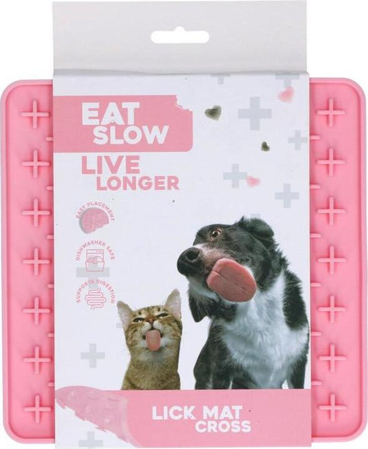 EAT SLOW LIVE LONGER LICK MAT CROSS ROZE
