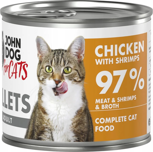 JOHN DOG MOKRA KARMA KOT FILETY KURCZAK Z KREWETKAMI 140 G