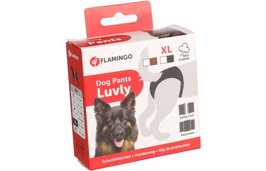 FLAMINGO DOG PANTS LUVLY XL - BLACK