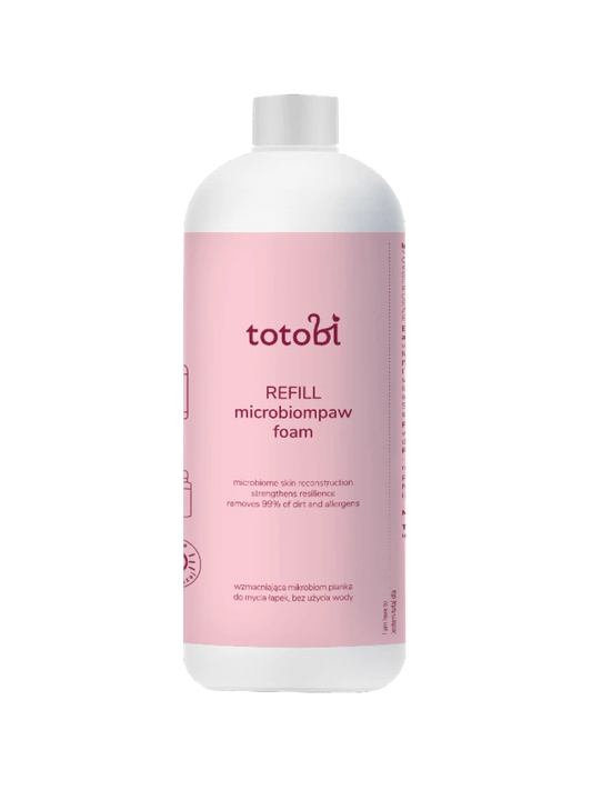TOTOBI REFILL MICROBIOMPAW WZMACNIAJĄCA PIANKA DO MYCIA ŁAPEK BEZ UŻYCIA WODY 500ML