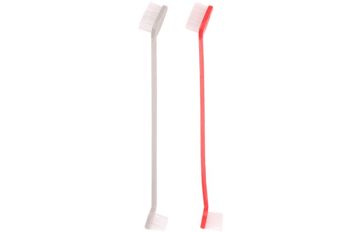 FLAMINGO TOOTHBRUSH SET TARA LARGE & SMALL 2 PCS RED/GREY 2,5X1,5X21CM