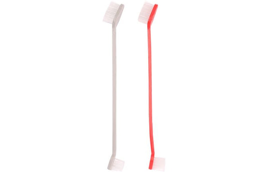 FLAMINGO TOOTHBRUSH SET TARA LARGE & SMALL 2 PCS RED/GREY 2,5X1,5X21CM