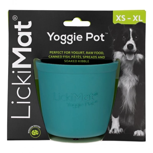 LICKIMAT YOGGIE POT TURKUSOWA – ANTYSTRESOWY KUBEK DO LIZANIA DLA PSA