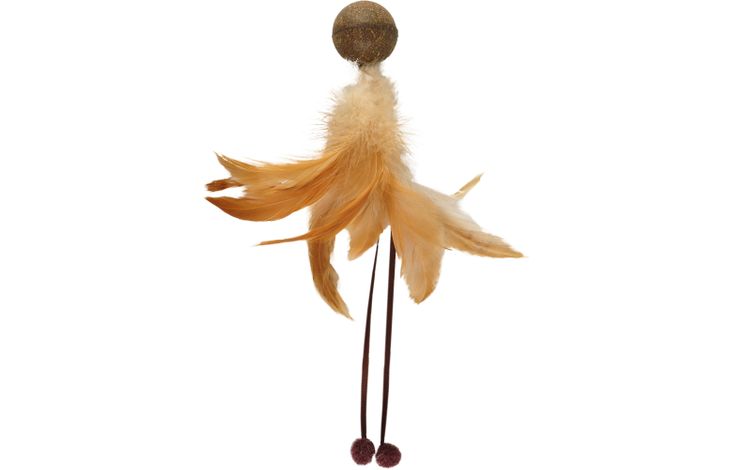 FLAMINGO CT PENKEN COMPRESSED CATNIP BALL + FEATHER