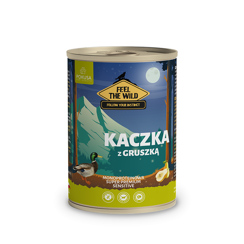 POKUSA FEEL THE WILD MOKRA KARMA DLA PSA KACZKA Z GRUSZKĄ 800G