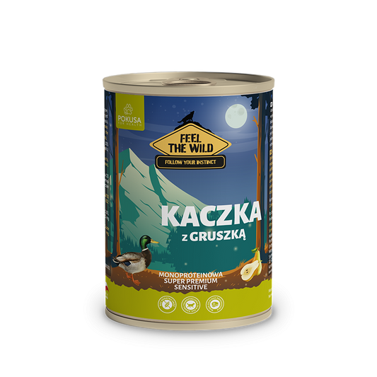 POKUSA FEEL THE WILD MOKRA KARMA DLA PSA KACZKA Z GRUSZKĄ 800G