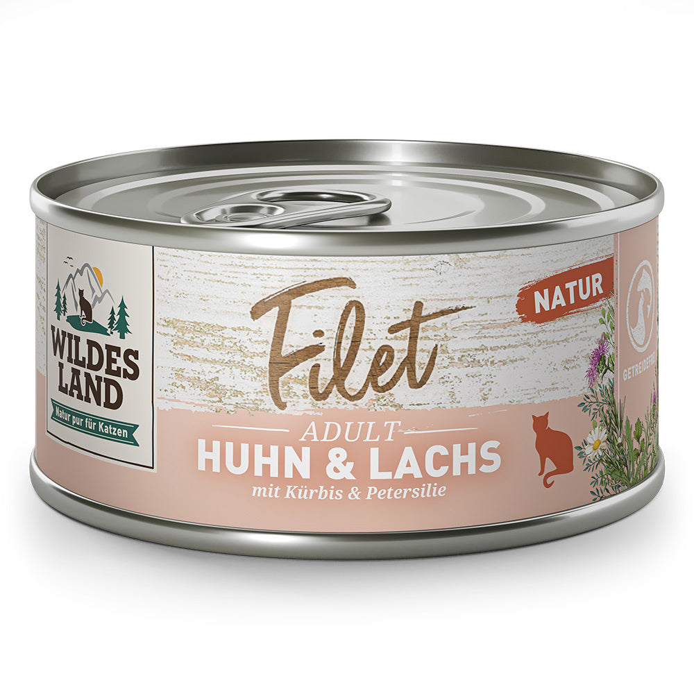 WILDES LAND CAT MOKRA KARMA DLA KOTA FILET HUHN LACHS 80G