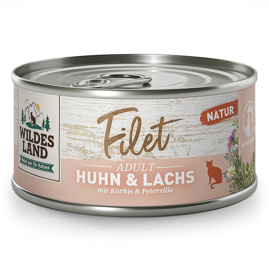 WILDES LAND CAT MOKRA KARMA DLA KOTA FILET HUHN LACHS 80G