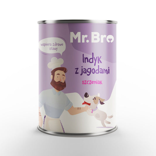 MR. BRO MOKRA KARMA DLA PSA INDYK Z JAGODAMI - SZCZENIAK 400G