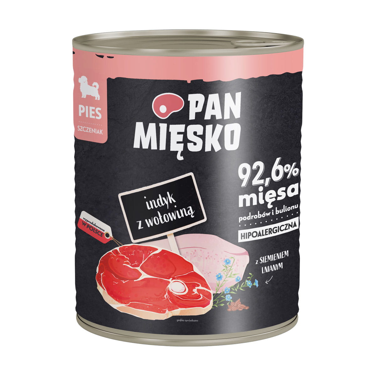 PAN MIĘSKO JUNIOR MOKRA KARMA DLA PSA INDYK Z WOŁOWINĄ 800G