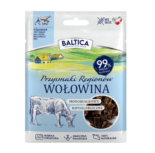 BALTICA SMAKI REGIONÓW PRZYSMAKI DLA PSA PÓŁMIĘKKIE WOŁOWE 30G
