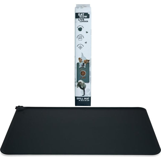 EAT SLOW LIVE LONGER LICK MAT SPILL MAT M GREY