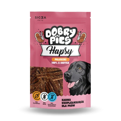 DOBRY PIES HAPSY PALUSZKI 100% Z INDYKA 100G