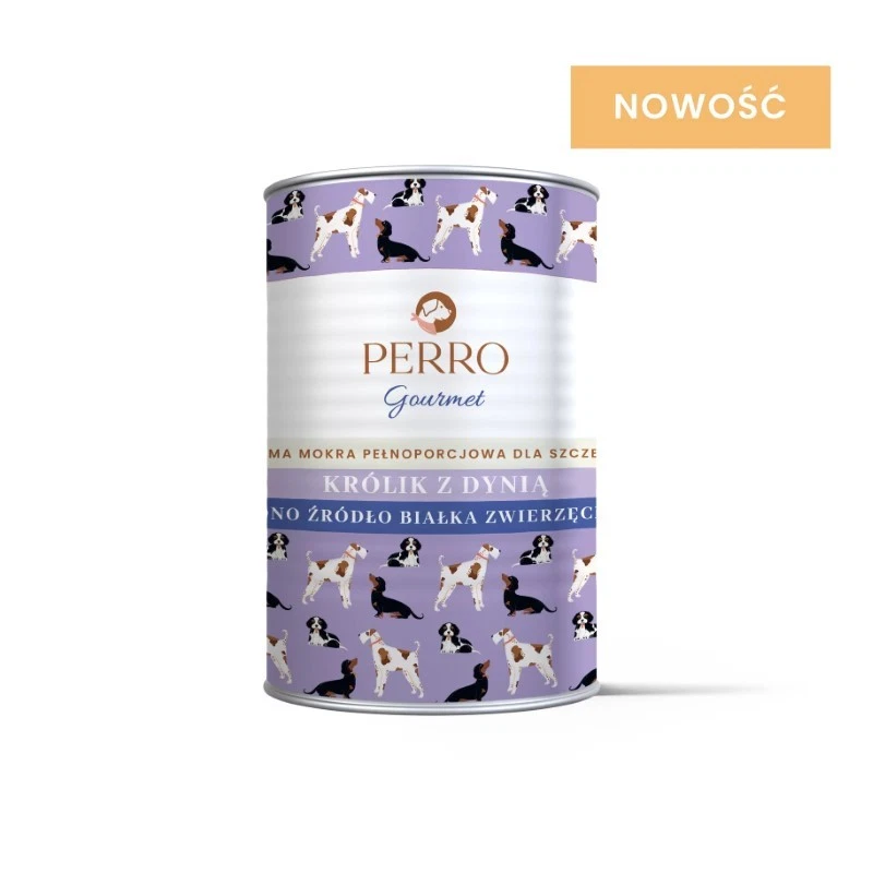 PERRO GOURMET JUNIOR MOKRA KARMA DLA PSA KRÓLIK Z DYNIĄ 400G