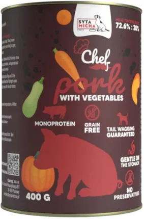 SYTA MICHA CHEF MOKRA KARMA DLA PSA WIEPRZOWINA Z WARZYWAMI 400G