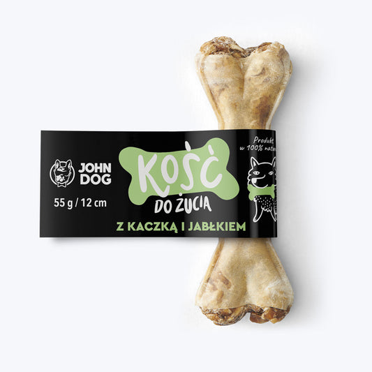 JOHN DOG KOŚĆ Z KACZKĄ I DODATKIEM JABŁKA 12CM