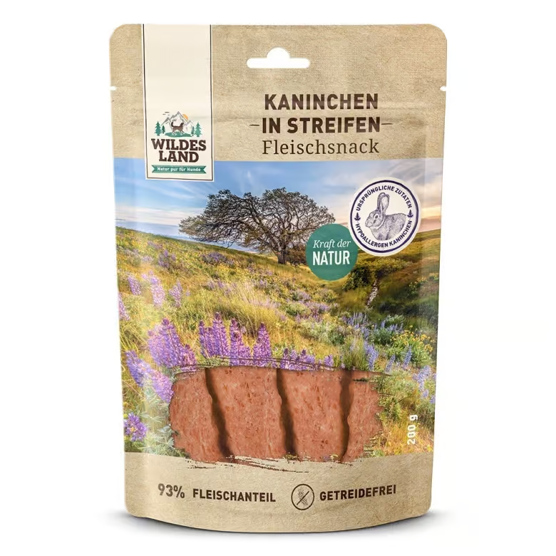 WILDES LAND DOG KANINCHEN IN STREIFEN 70G - PASKI MIĘSNE DLA PSA