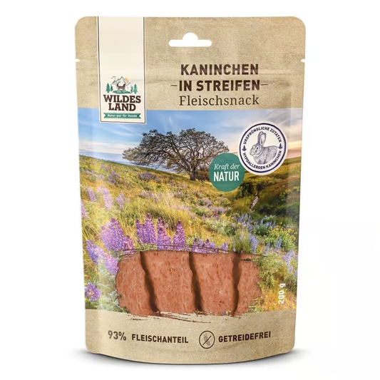 WILDES LAND DOG KANINCHEN IN STREIFEN 70G - PASKI MIĘSNE DLA PSA