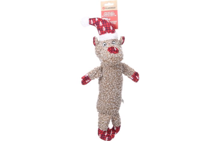 FLAMINGO CHRISTMAS TOY KROLA REINDEER LONG BODY BROWN 19X12X45CM
