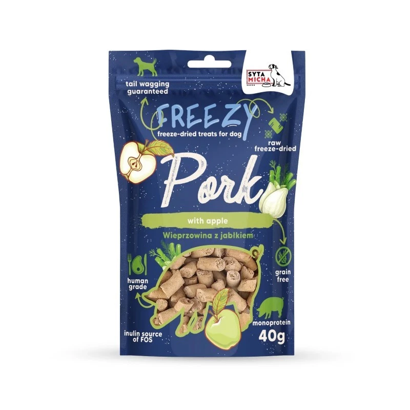 SYTA MICHA FREEZY PRZYSMAKI DLA PSA LIO WIEPRZOWINA Z JABŁKIEM I KOPERKIEM WŁOSKIM 40G