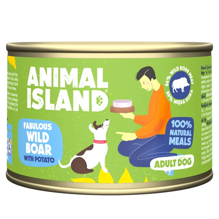 ANIMAL ISLAND MOKRA KARMA DLA PSA DZICZYZNA Z ZIEMNIAKAMI 410G