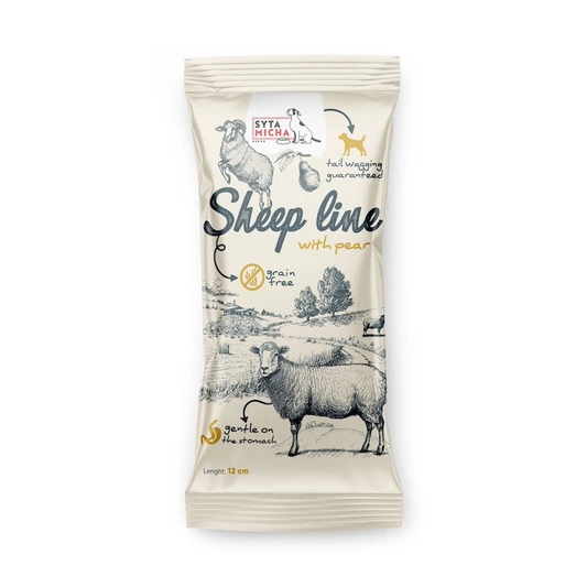 SYTA MICHA SHEEP LINE GRYZAK DLA PSA KOŚĆ OWCA Z GRUSZKĄ 12CM