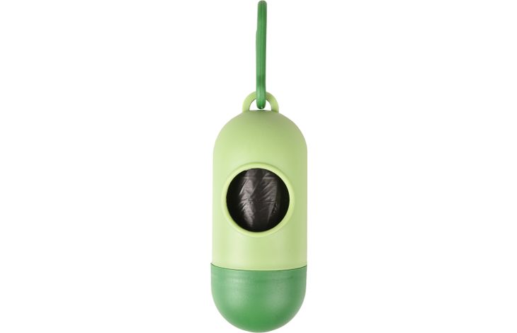 FLAMINGO POO BAG HOLDER ROX GREEN + 1 ROLL 4,2X4,2X10CM