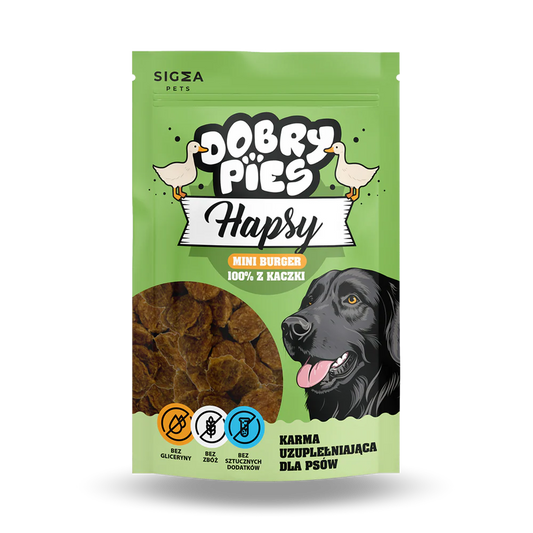 DOBRY PIES HAPSY MINI BURGER 100% Z KACZKI 100G