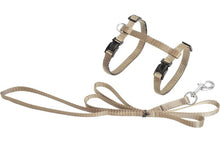 FLAMINGO CAT HARNESS WITH LEASH ZIGGI BEIGE 22-36CM 27-46CM 110CM 10MM