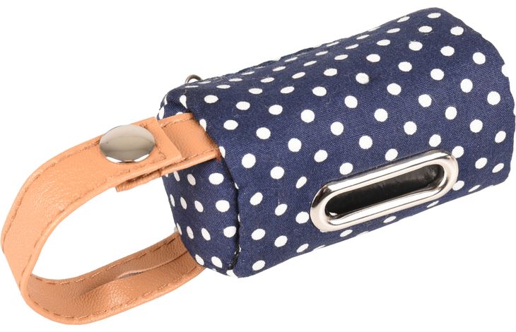 FLAMINGO POO BAG HOLDER DOT BLUE + 1 ROLL 4,5X4,5X7,5CM